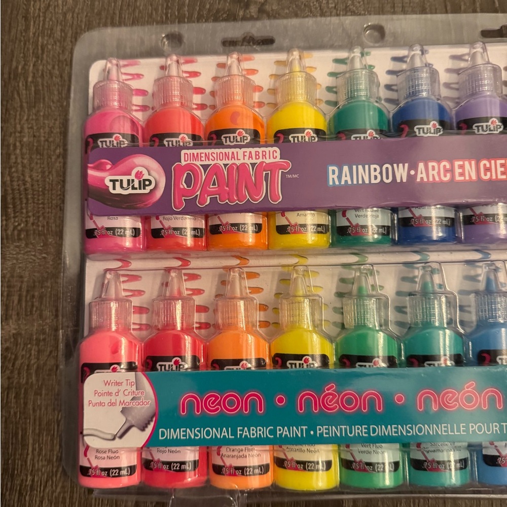 Tulip Dimensional Fabric Paint Set - Neon and Rainbow Colors - Picture 2 of 4